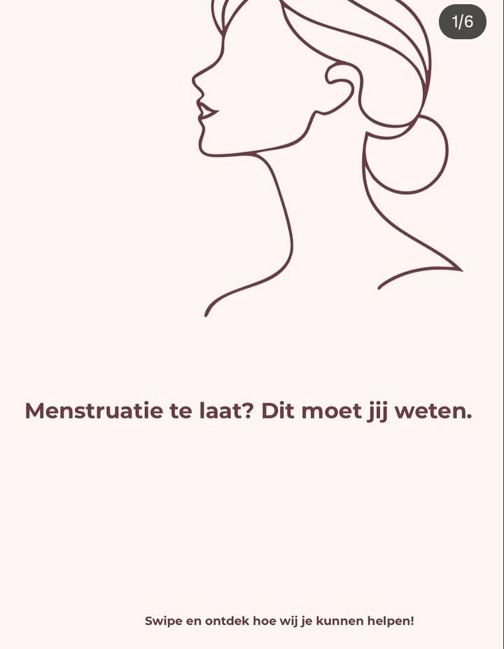 Instagram-post van NouréWomb over een te late menstruatie