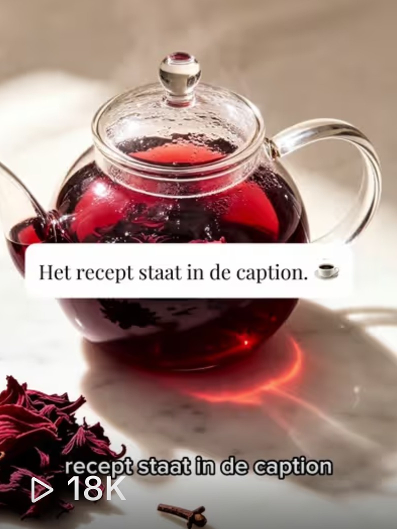 TikTok-video van NouréWomb over hibiscusthee en de cyclus