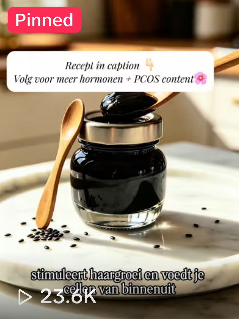 TikTok-video van NouréWomb over zwarte zaadolie voor hormonen en PCOS